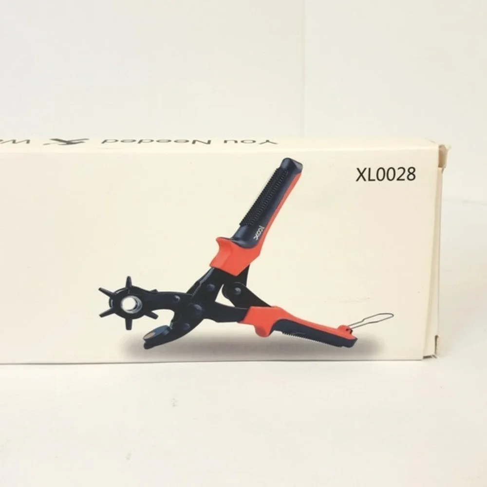 Xool Revolving Hole‎ Punch Pliers Tool Kit Red Black XL0028 Leather Belt Craft